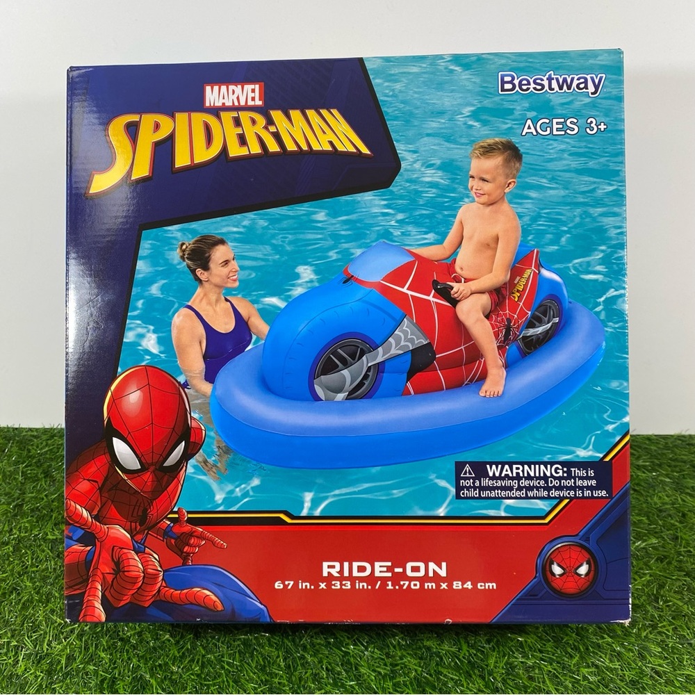 Spider-Man Ride-On Motorcycle Blue and Red Perfect for Fun 3 Years Old and Up